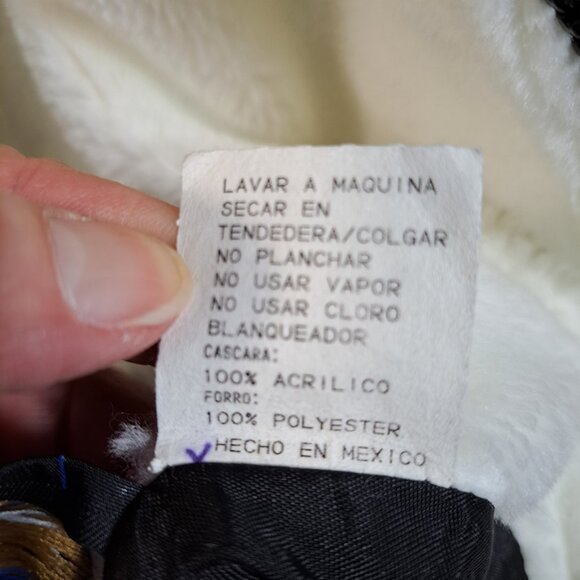 VTG Nordic Lights Jacket Coat Womens M Hooded Reversible Fleece Horse Pony Blue - Picture 13 of 14